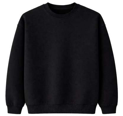 Black Fleece Crew Neck Sweatshirt for Men