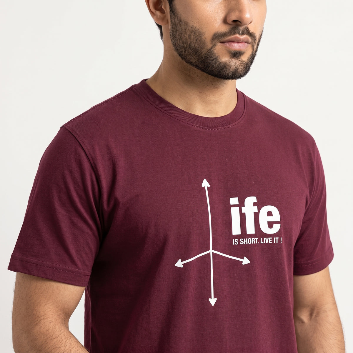 TS-006 Maroon Printed T-Shirt