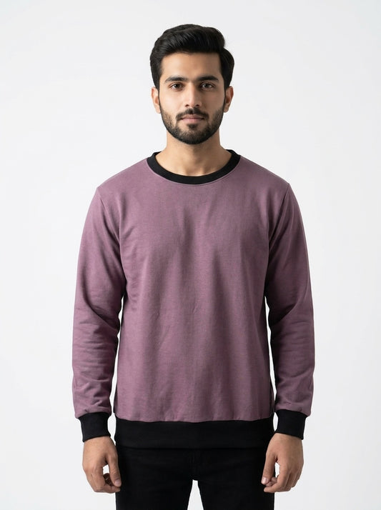 Dusty Purple Fleece Sweatshirt – Classic Crew Neck | MSW-002