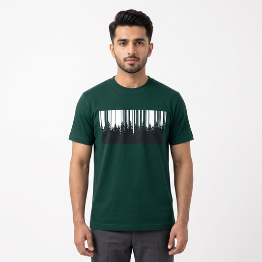 TS-005 Deep Sea Green Printed T-Shirt