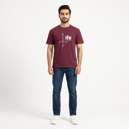 TS-006 Maroon Printed T-Shirt
