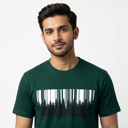 TS-005 Deep Sea Green Printed T-Shirt