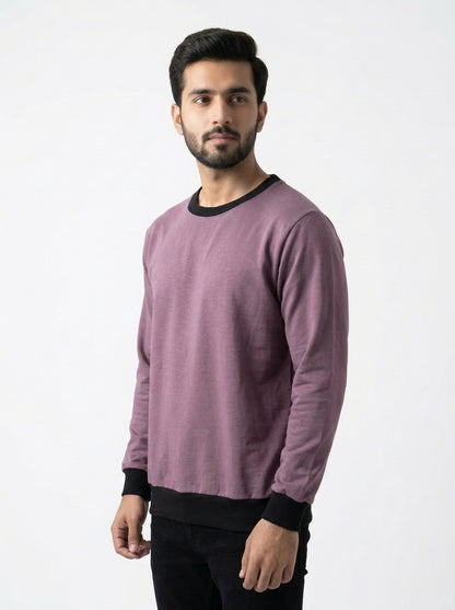 Dusty Purple Fleece Sweatshirt – Classic Crew Neck | MSW-002
