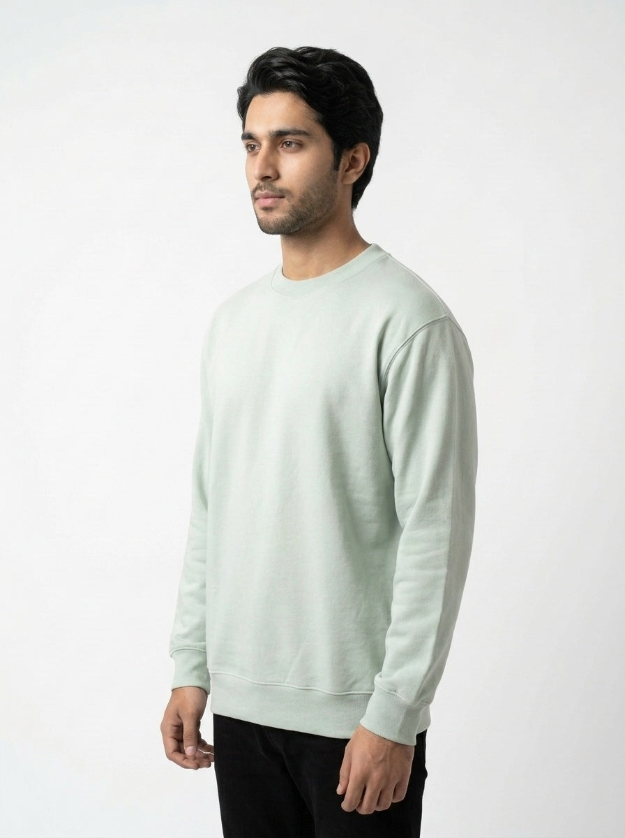 Light Warm Gray Sweatshirt – Poly Viscose Crew Neck | MSW-003