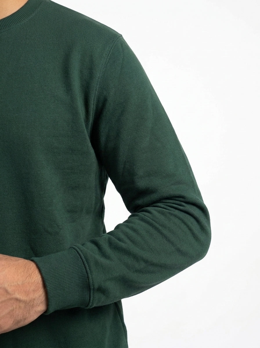 Dark Teal Fleece Sweatshirt – Classic Crew Neck
