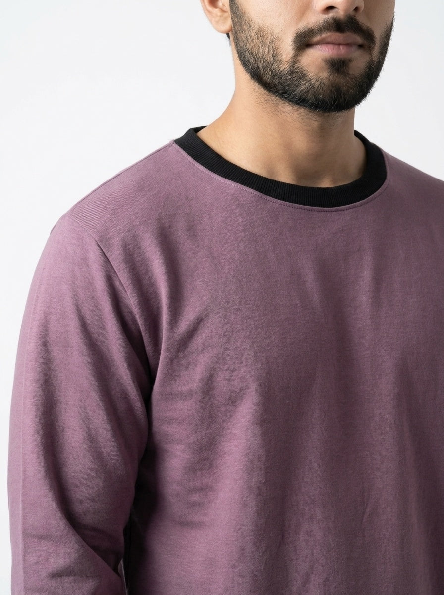Dusty Purple Fleece Sweatshirt – Classic Crew Neck | MSW-002