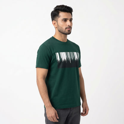 TS-005 Deep Sea Green Printed T-Shirt