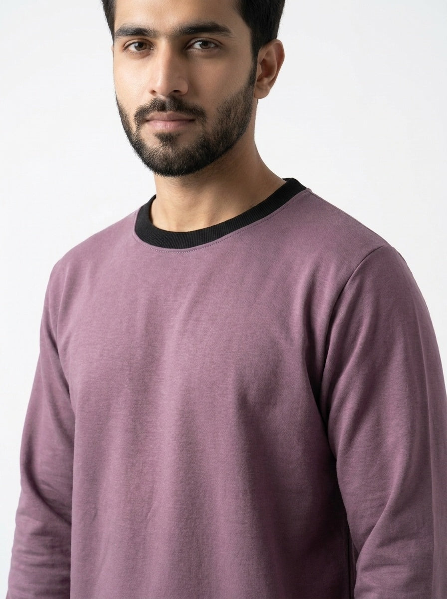 Dusty Purple Fleece Sweatshirt – Classic Crew Neck | MSW-002