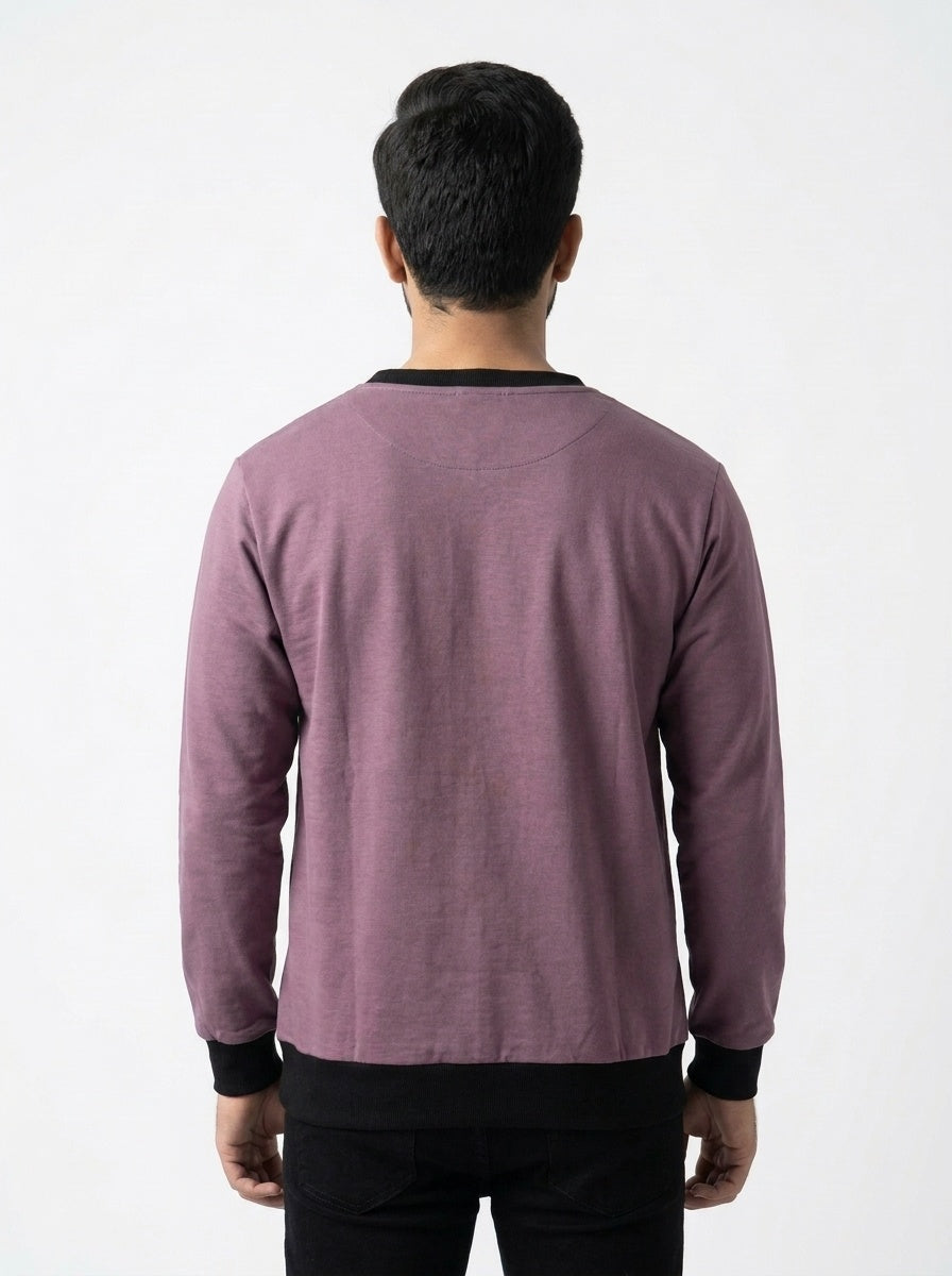 Dusty Purple Fleece Sweatshirt – Classic Crew Neck | MSW-002