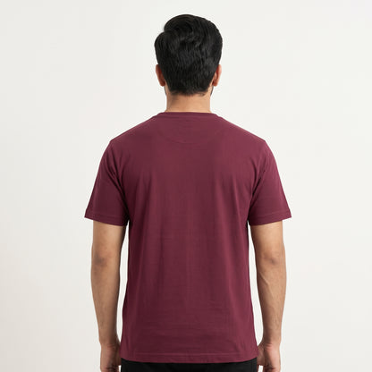 TS-006 Maroon Printed T-Shirt