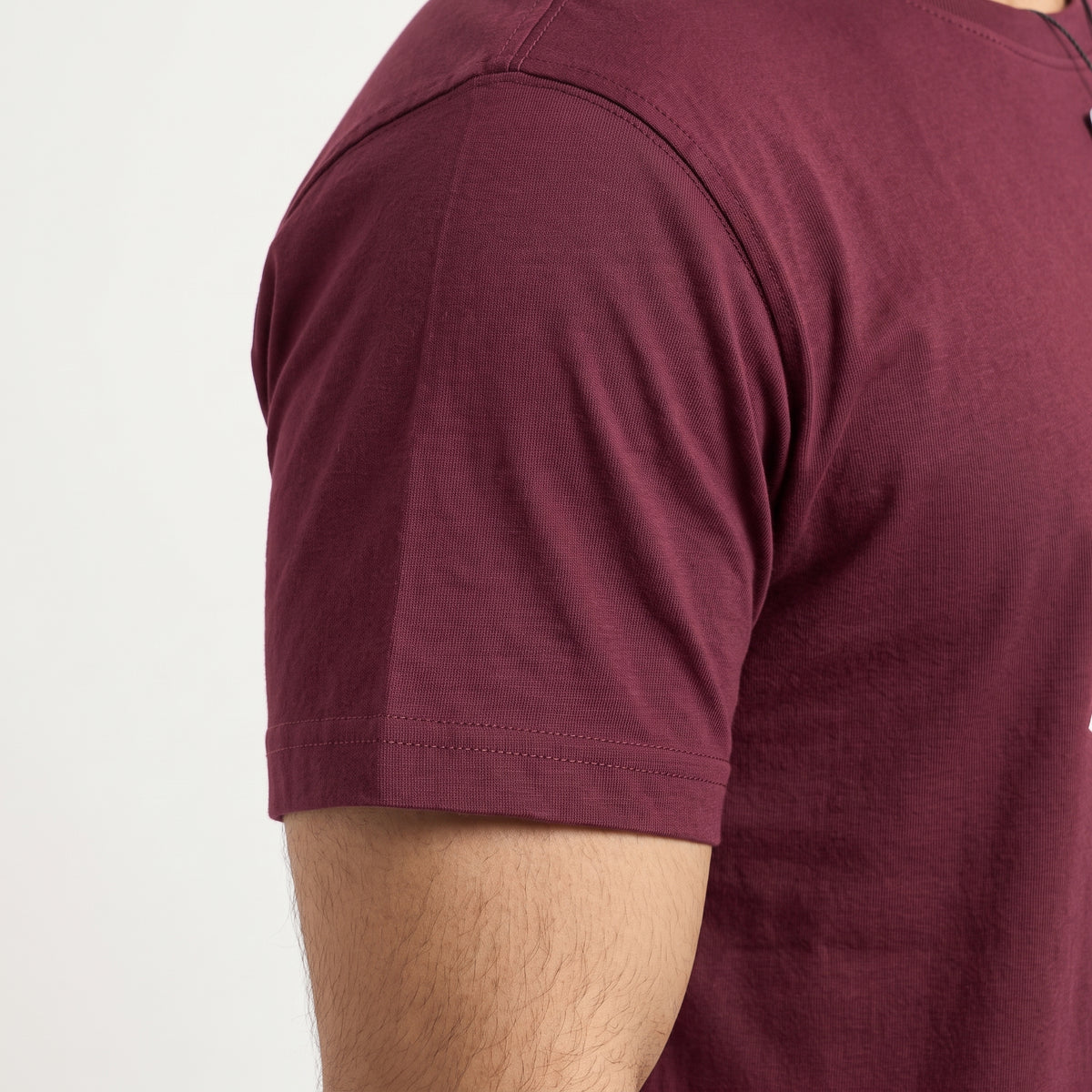 TS-006 Maroon Printed T-Shirt